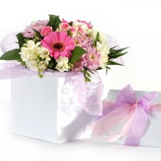 Bouquet in a white box